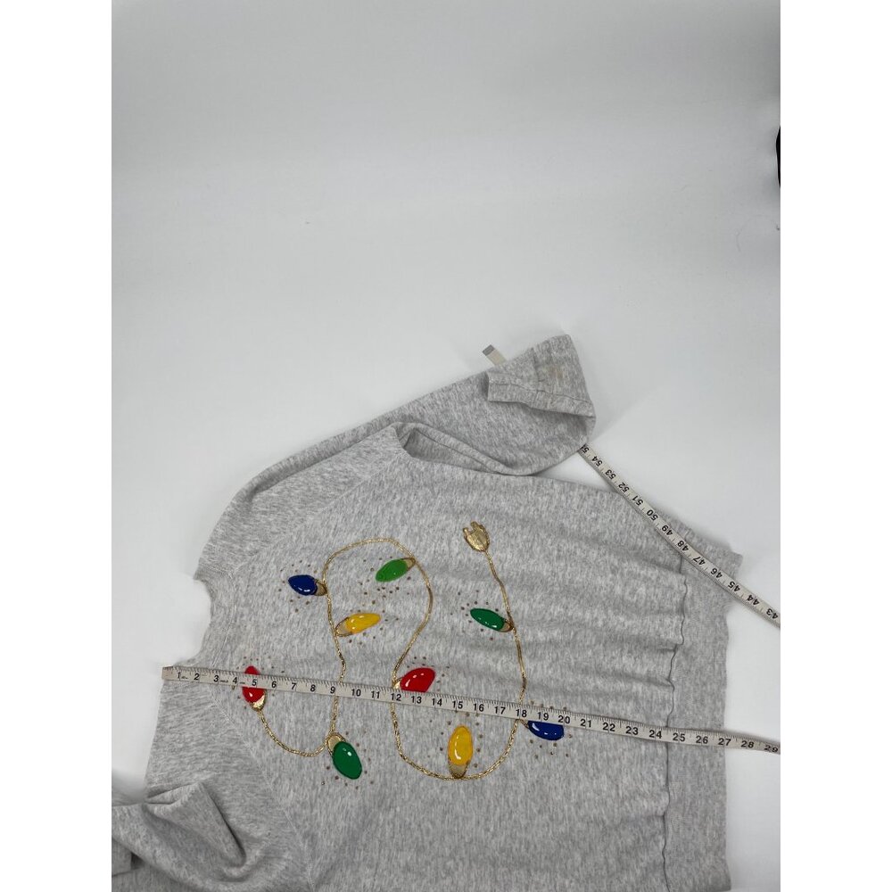 Vintage Fleecewise Womens XL Ugly Christmas Sweatshirt Colorful String Lights - Picture 8 of 8